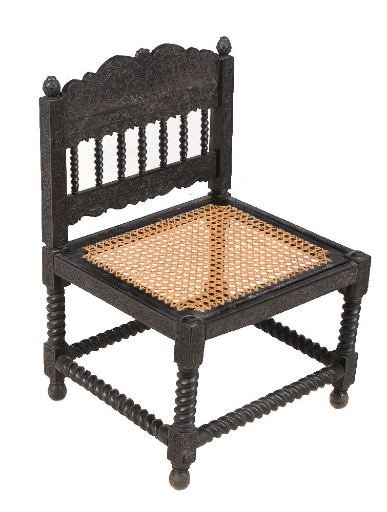 ϒ A set of four Ceylonese ebony chairs - Image 2 of 2