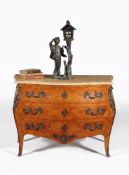 A tulipwood and marquetry commode, in Louis XV style, late 19th century