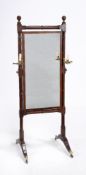 A Regency mahogany cheval mirror