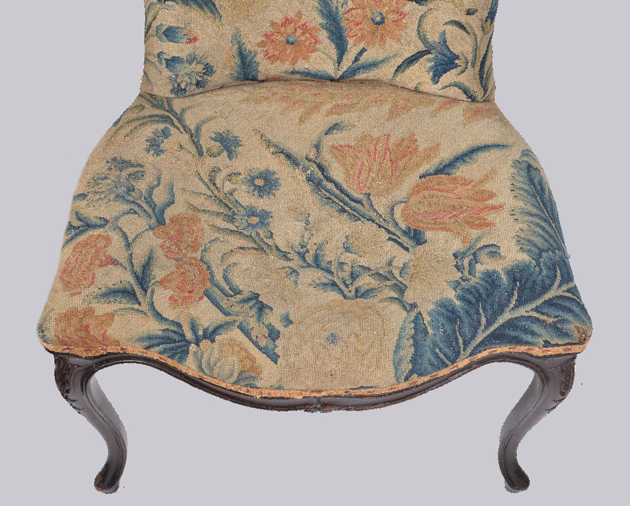 A pair of George III mahogany and needlework upholstered side chairs - Image 3 of 7