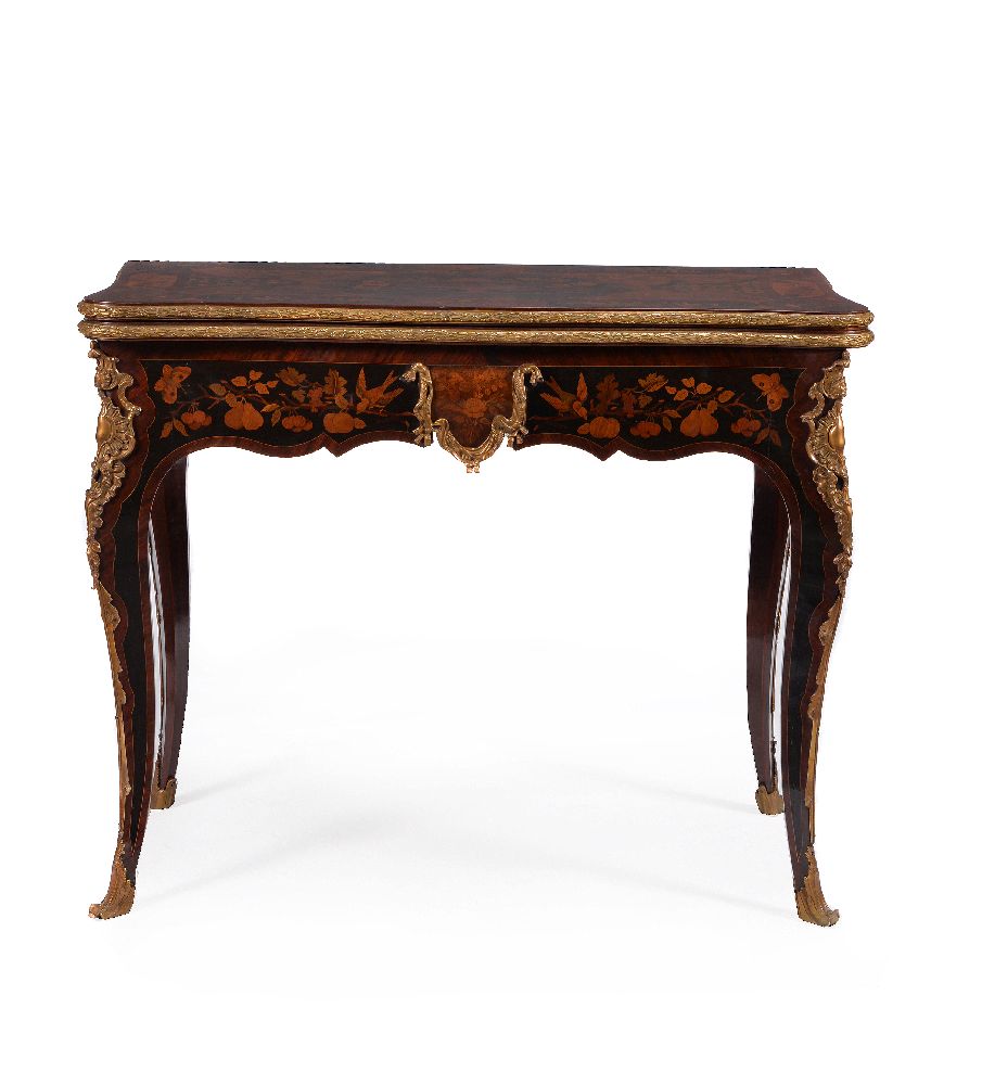 A Continental tulipwood, marquetry and gilt metal mounted card table - Image 2 of 9