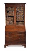 A George III mahogany bureau bookcase