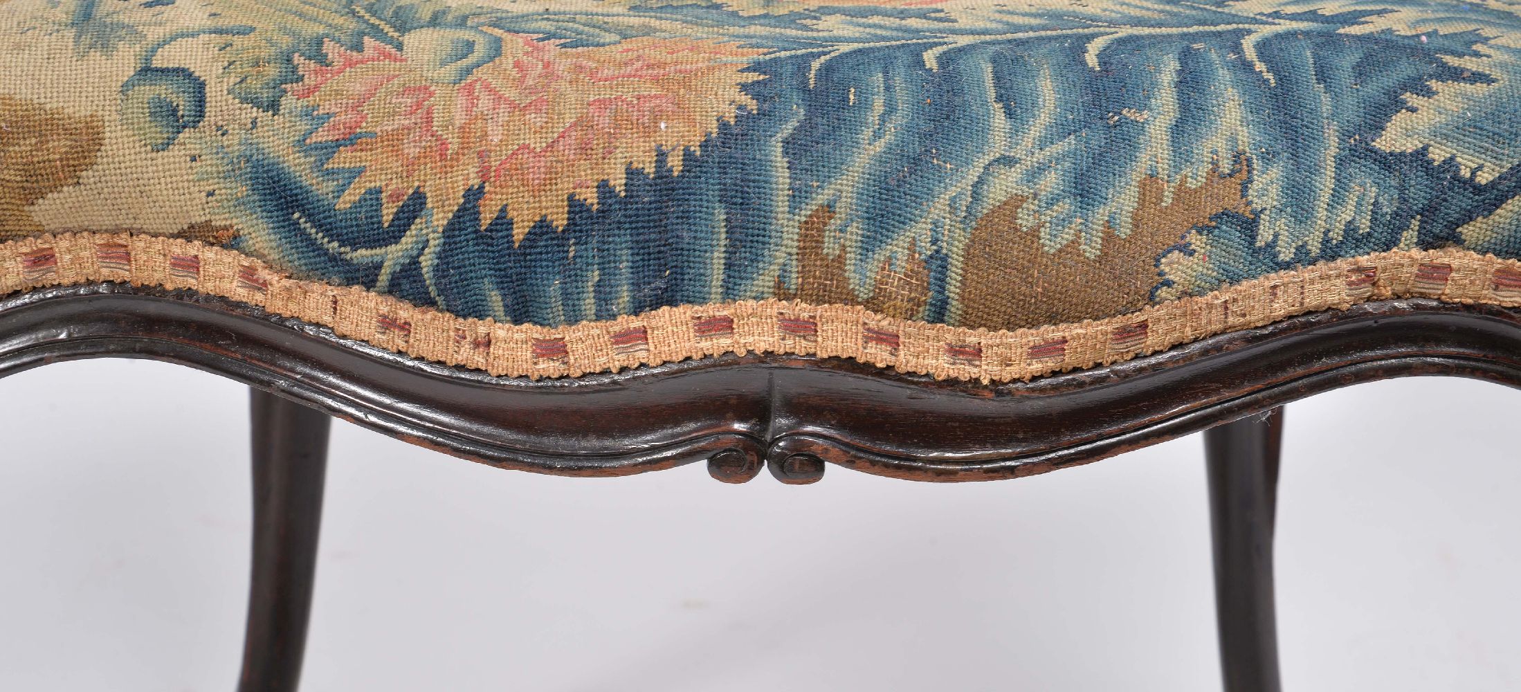 A pair of George III mahogany and needlework upholstered side chairs - Image 7 of 7