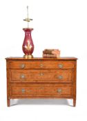 A North Italian walnut and marquetry commode