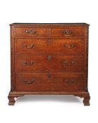 A George III oak chest of drawers