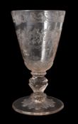 A German engraved glass goblet