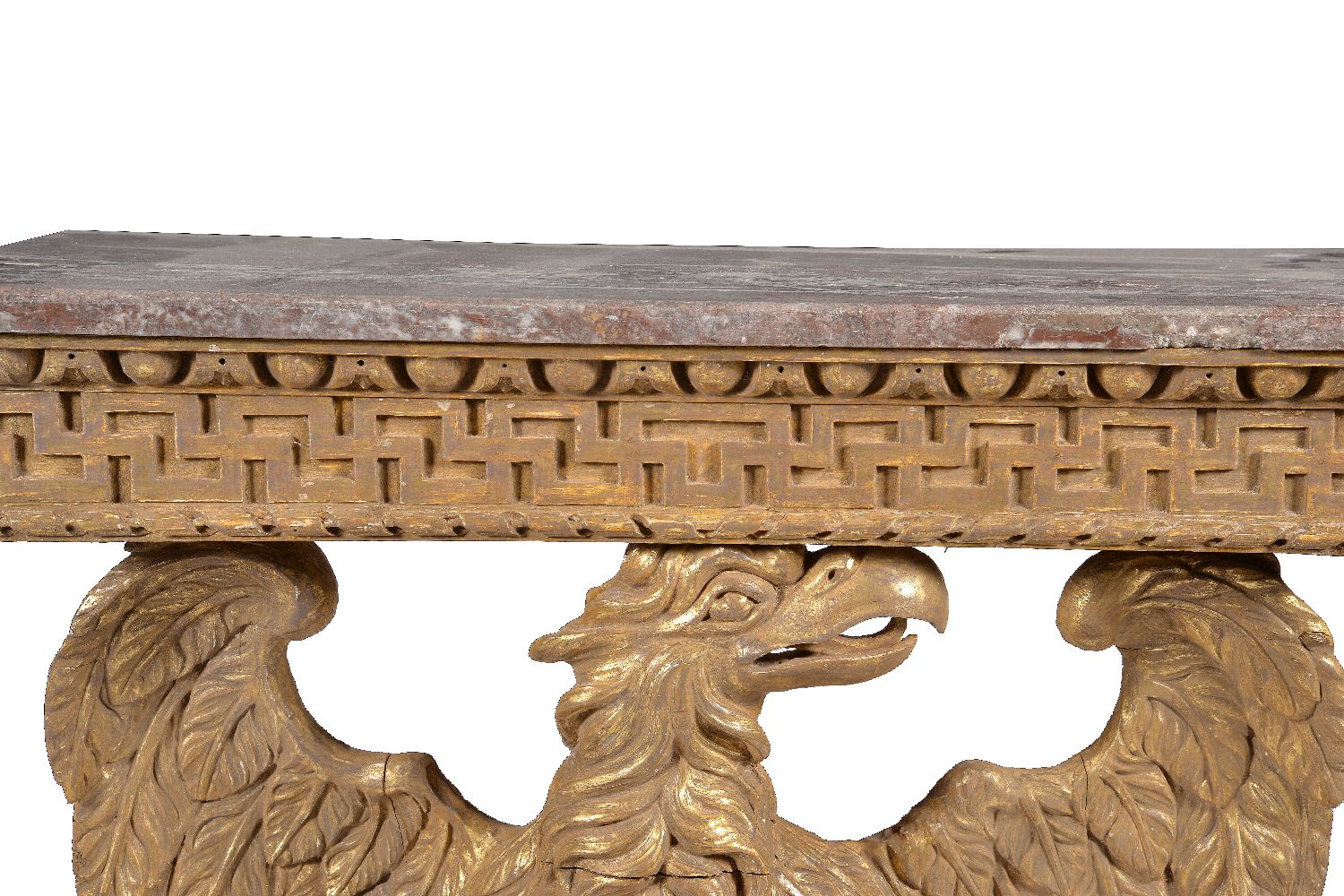 A carved giltwood and marble topped console table - Image 4 of 6