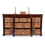 A Regency mahogany breakfront open bookcase