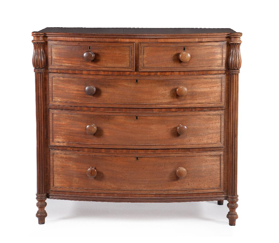 A Regency mahogany bowfront chest of drawers - Image 2 of 3