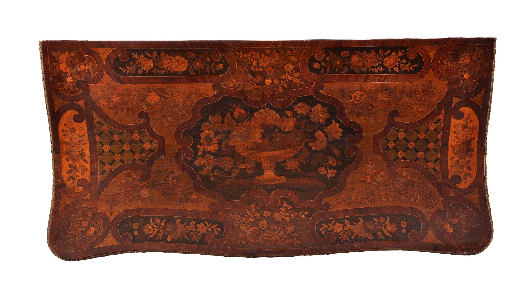 A Continental tulipwood, marquetry and gilt metal mounted card table - Image 9 of 9