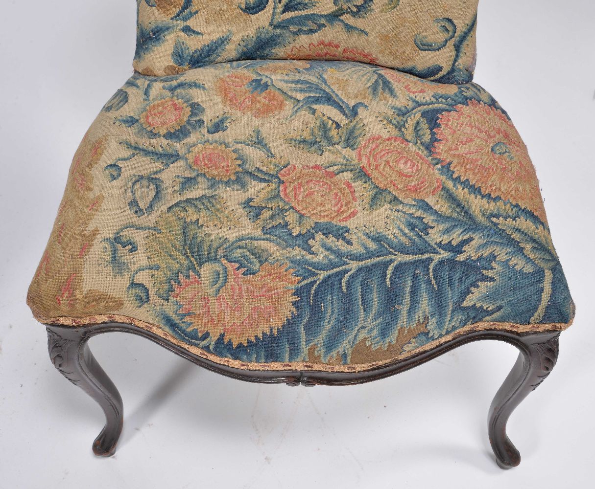 A pair of George III mahogany and needlework upholstered side chairs - Image 5 of 7