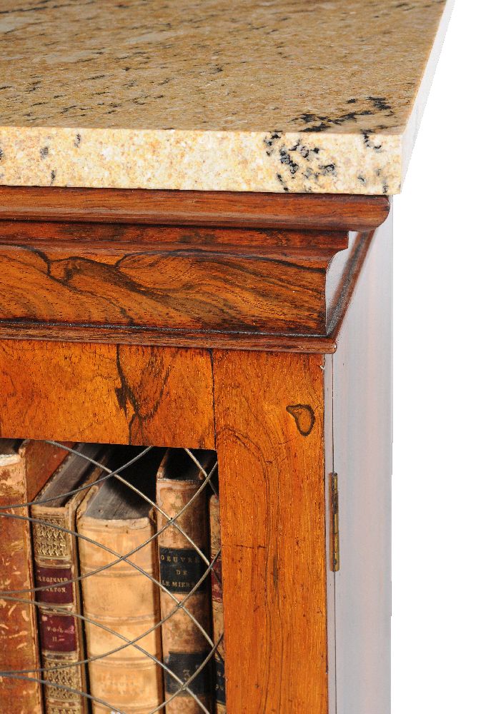 ϒ A Regency rosewood and marble mounted inverted breakfront bookcase - Image 3 of 3