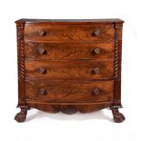 A George IV mahogany bowfront chest of drawers