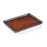 A George III mahogany galleried tray