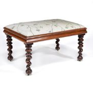 ϒ A William IV rosewood and upholstered stool, circa 1835