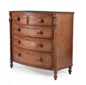 A Regency mahogany bowfront chest of drawers