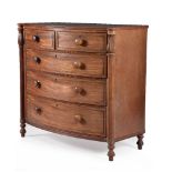 A Regency mahogany bowfront chest of drawers