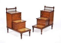 A pair of George IV mahogany bedside steps