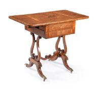 A Regency burr oak combined writing and work table