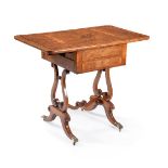 A Regency burr oak combined writing and work table