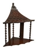 A George III mahogany ‘Pagoda’ hanging corner shelf