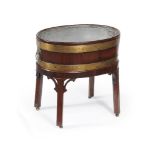 A George III mahogany and brass bound wine cooler