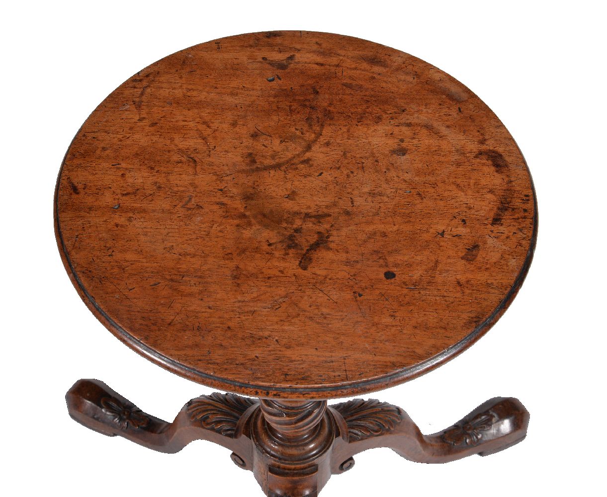 A George II walnut candle stand - Image 4 of 4