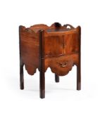 A George III mahogany serpentine fronted night commode