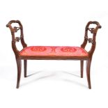 A Regency mahogany window seat