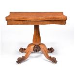 A William IV pollard oak and carved oak folding tea table, circa 1835