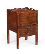 A George III mahogany serpentine fronted night commode