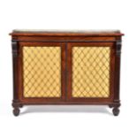 ϒ A George IV rosewood and gilt metal mounted side cabinet