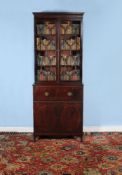 A George III mahogany secretaire bookcase