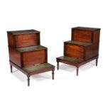 A pair of Regency mahogany steps