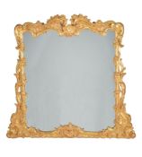 A carved giltwood wall mirror, mid 19th century