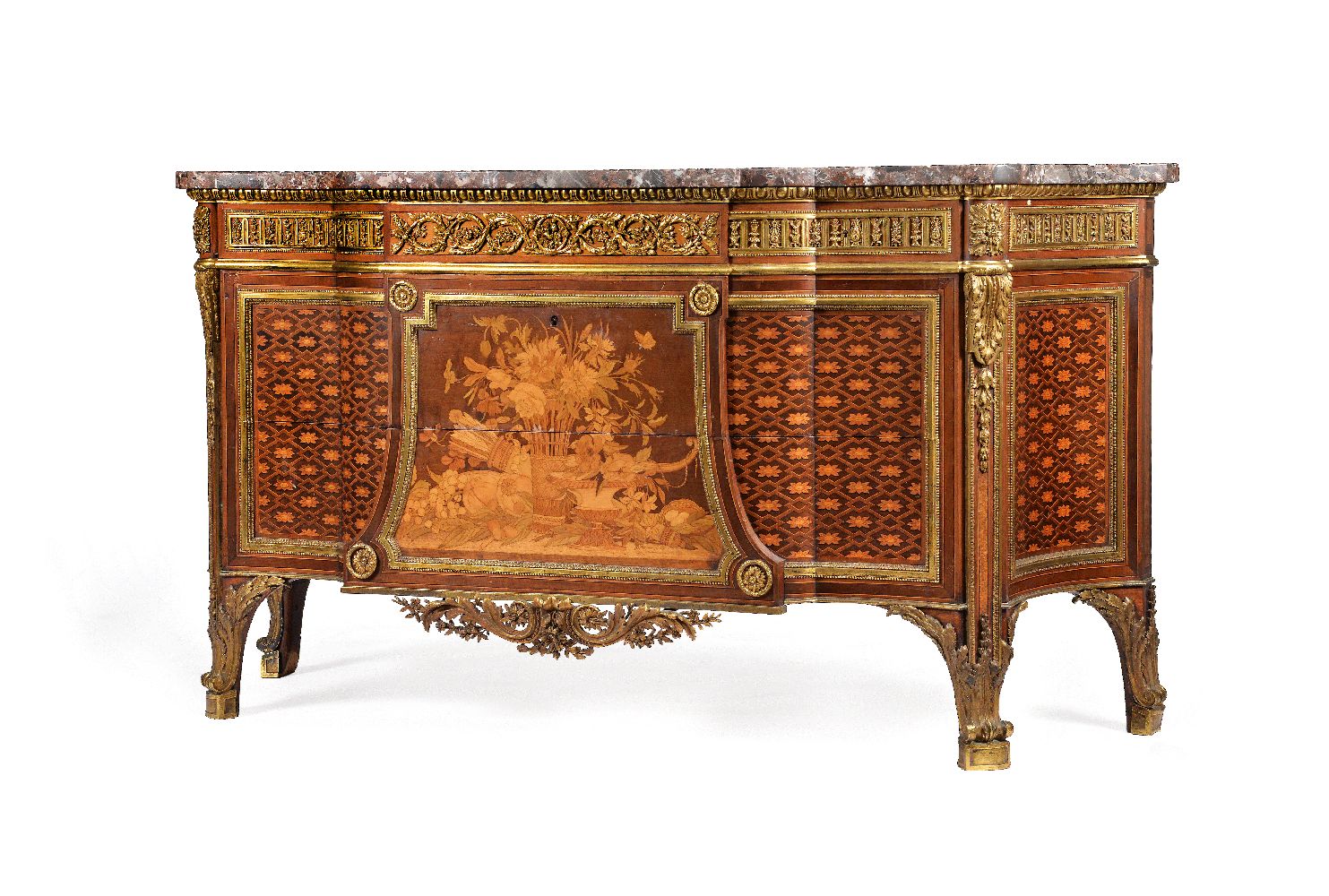 THE BROCKET HALL COMMODES A pair of ormolu mounted marquetry and parquetry commodes by HENRY DASSON - Image 2 of 24