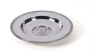 [Winston Churchill interest] A silver commemorative dish by C. J. Vander Ltd