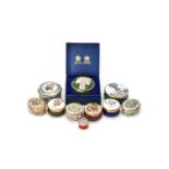 A collection of ten enamel boxes