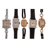 A collection of five lady's wristwatches