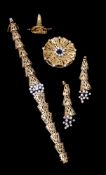 A suite of 1970s diamond set 18 carat gold jewellery by Solomon Stellman