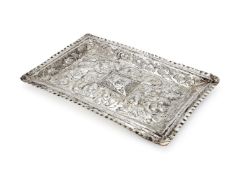 An 18th century Spanish silver rectangular tray by Juan León