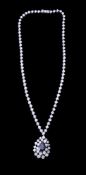 A 1970s sapphire and diamond necklace