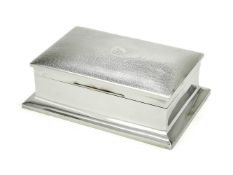 [Lew Grade, Baron Grade interest] A silver rectangular cigar box by William Neale Ltd