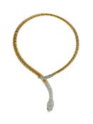 Ω A diamond tubogaz serpent necklace