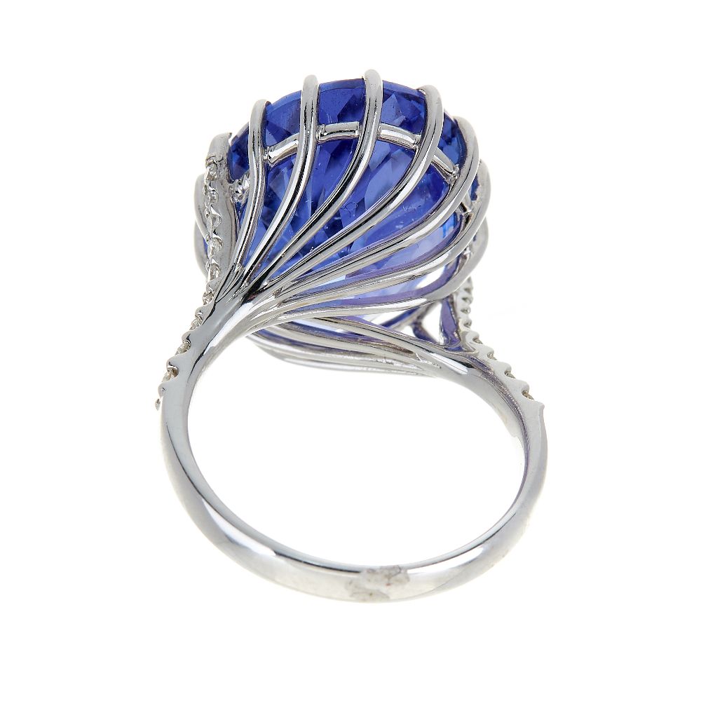 A tanzanite and diamond dress ring - Image 2 of 2