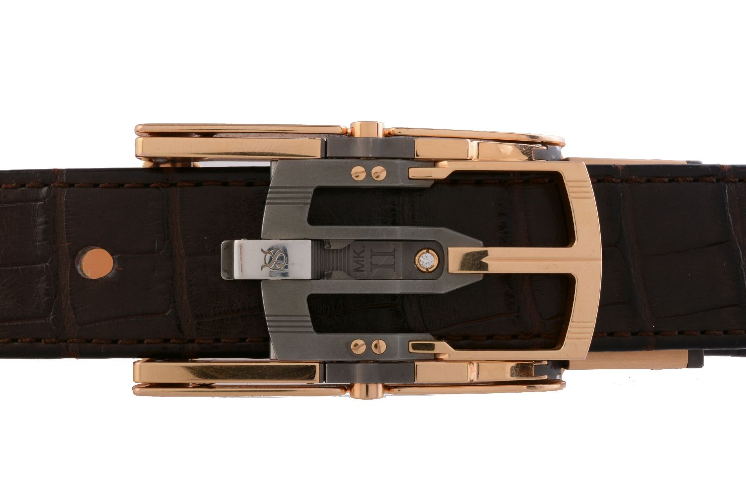 ϒ Roland Iten, Calibre R8 Mk II, a gold coloured, steel, titanium and diamond belt buckle - Image 5 of 6
