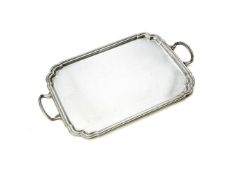 An American silver coloured twin handled tray by Tiffany & Co.