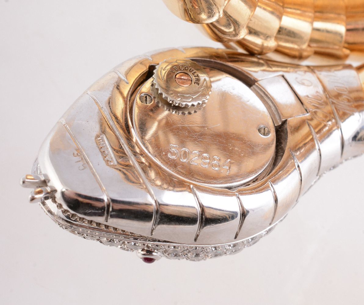 A diamond ‘Serpenti’ bangle watch by Carlo Illario e Fratelli for Fasano - Image 3 of 6