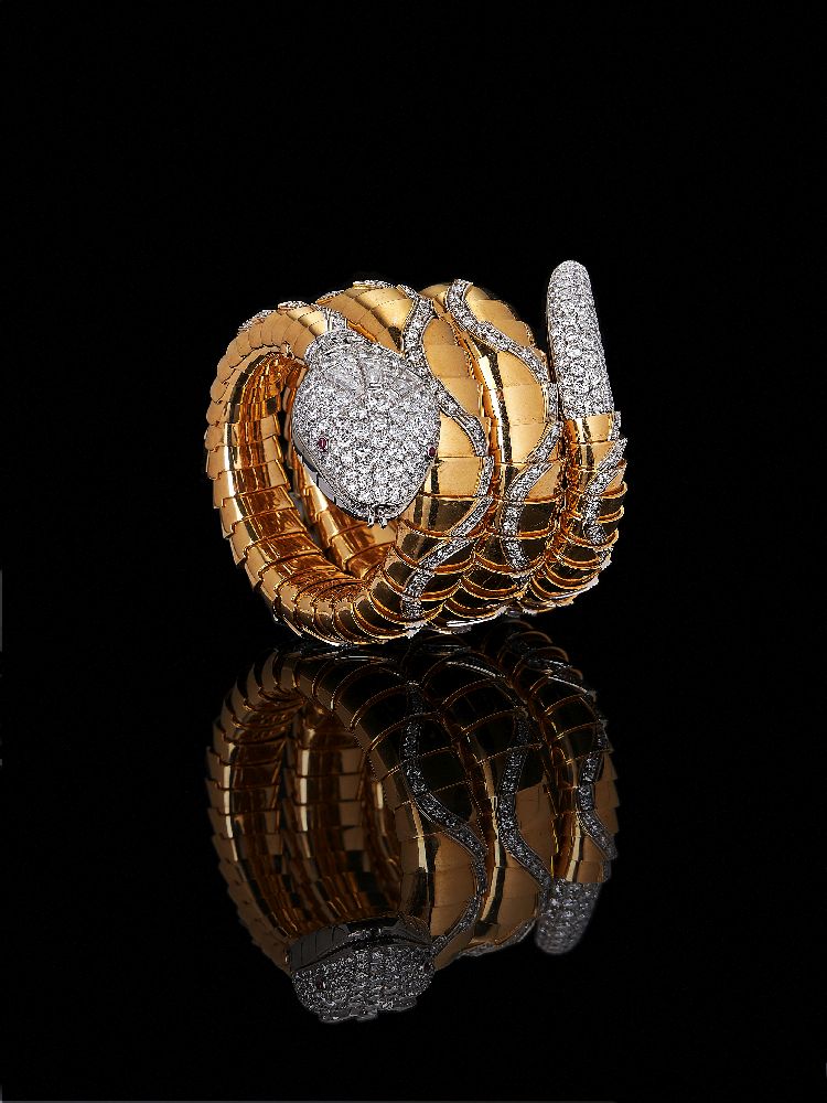 A diamond ‘Serpenti’ bangle watch by Carlo Illario e Fratelli for Fasano