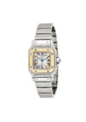 Cartier, Santos, ref. 2423, a lady's bi-metal bracelet watch